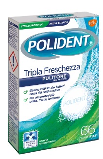POLIDENT TRIPLA FRESCHEZZA 66 COMPRESSE - Farmafamily.it