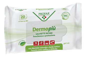 DERMO PIU' SALVIETTE INTIME 20 PEZZI PROFAR - Farmafamily.it