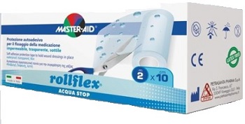 CEROTTO IMPERMEABILE PER FISSAGGIO MEDICAZIONI MASTER-AID ROLLFLEX A-STOP M 10X10 CM - Farmafamily.it