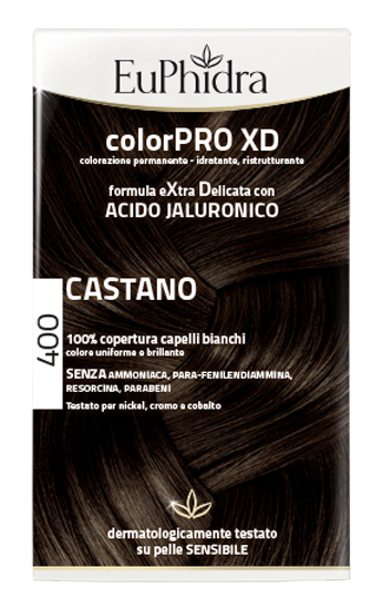 EUPHIDRA COLORPRO XD 400 CASTANO GEL COLORANTE CAPELLI IN FLACONE + ATTIVANTE + BALSAMO + GUANTI - Farmafamily.it