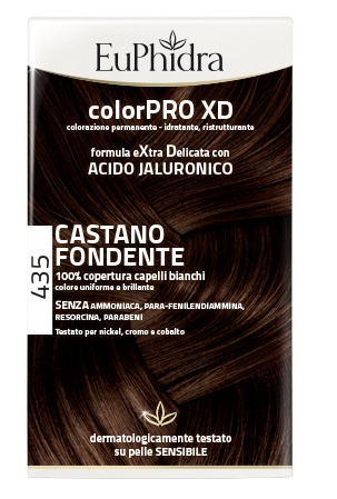 EUPHIDRA COLORPRO XD 435 CASTANO FONDENTE GEL COLORANTE CAPELLI IN FLACONE + ATTIVANTE + BALSAMO + GUANTI - Farmafamily.it
