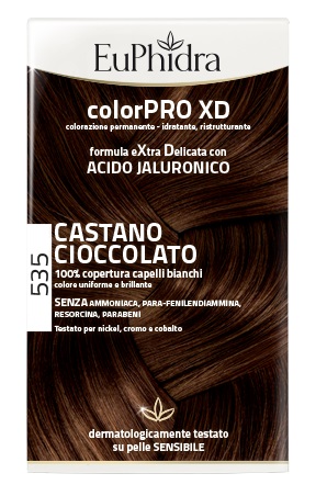 EUPHIDRA COLORPRO XD 535 CASTANO CIOCCOLATO GEL COLORANTE CAPELLI IN FLACONE + ATTIVANTE + BALSAMO + GUANTI - Farmafamily.it