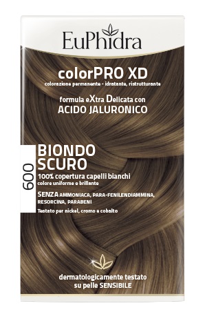EUPHIDRA COLORPRO XD 600 BIONDO SCURO GEL COLORANTE CAPELLI IN FLACONE + ATTIVANTE + BALSAMO + GUANTI - Farmafamily.it