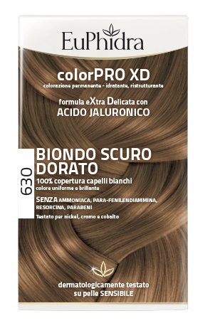 EUPHIDRA COLORPRO XD 630 BIONDO SCURO DORATO GEL COLORANTE CAPELLI IN FLACONE + ATTIVANTE + BALSAMO + GUANTI - Farmafamily.it