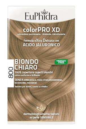 EUPHIDRA COLORPRO XD 800 BIONDO CHIARO GEL COLORANTE CAPELLI IN FLACONE + ATTIVANTE + BALSAMO + GUANTI - Farmafamily.it