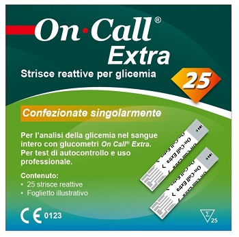 ON CALL EXTRA STRISCE GLICEMIA 25 PEZZI - Farmafamily.it