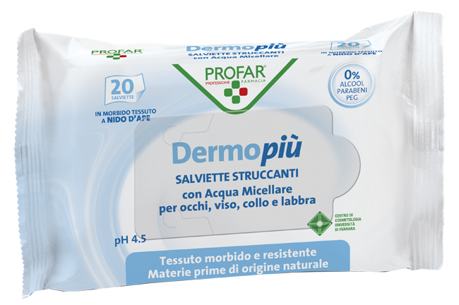 DERMO PIU' SALVIETTINE STRUCCANTI 20 PEZZI PROFAR - Farmafamily.it