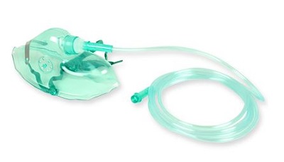 MASCHERA PER OSSIGENO IN PVC PER ADULTI CON TUBO LUNGHEZZA 210 CM CLIP STRINGINASO REGOLABILE FETTUCCIA ELASTICA - Farmafamily.it