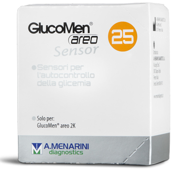 STRISCE MISURAZIONE GLICEMIA GLUCOMEN AREO SENSOR 25 PEZZI - Farmafamily.it