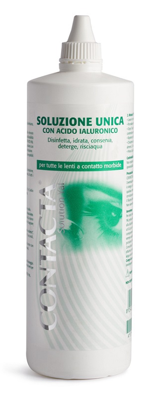 SOLUZIONE UNICA CON ACIDO IALURONICO PER LENTI A CONTATTO CONTACTA SOLUTION 360 ML - Farmafamily.it
