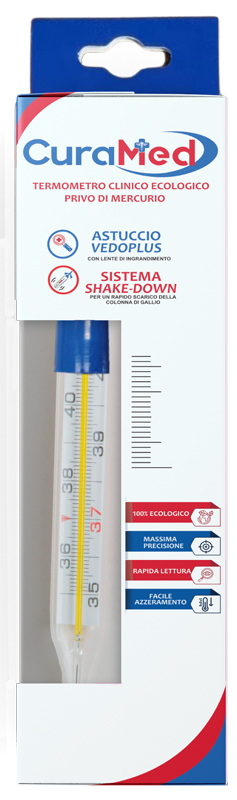 TERMOMETRO CLINICO OVALE AL GALLIO CON AGITATORE CURATERM - Farmafamily.it