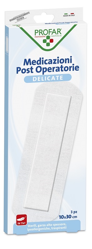 MEDICAZIONE POST OPERATORIA STERILE GARZA ANTIADERENTE 10X30 CM 3 PEZZI PROFAR - Farmafamily.it