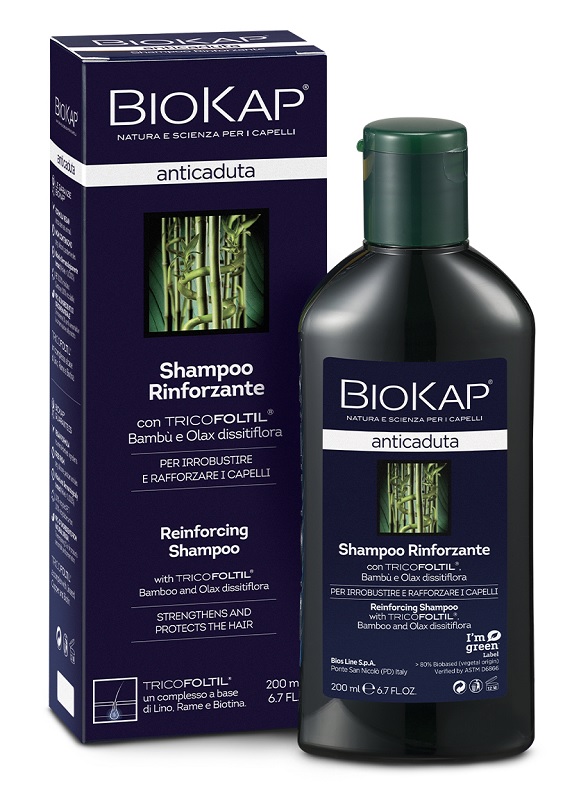 BIOKAP SHAMPOO RINFORZANTE ANTICADUTA CON TRICOBIOTIC NUOVA FORMULA 200 ML - Farmafamily.it