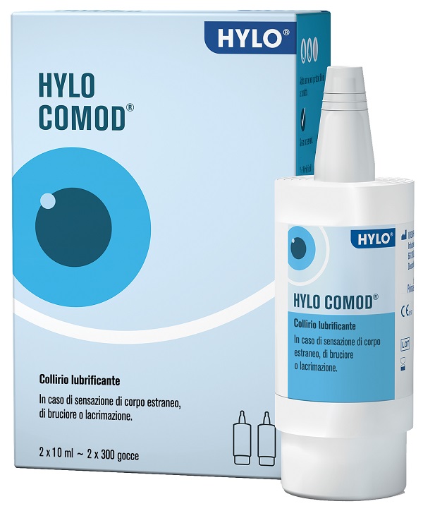 HYLO-COMOD GOCCE OCULARI IALURONATO DI SODIO 0,1% 2 FLACONC INI DA 10 ML - Farmafamily.it