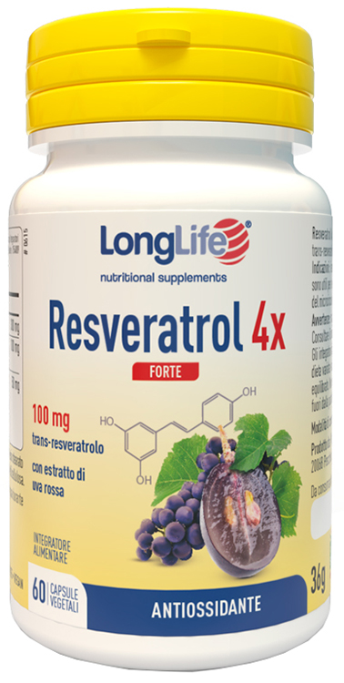 LONGLIFE RESVERATROL 4X FORTE 60 CAPSULE VEGETALI - Farmafamily.it
