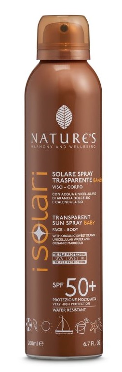 NATURES I SOLARI SPRAY TRASPARENTE BAMBINI SPF50+ 200 ML - Farmafamily.it