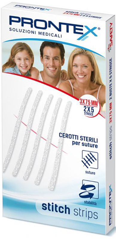 PRONTEX STITCH STRIPS 3X75 10 PEZZI - Farmafamily.it