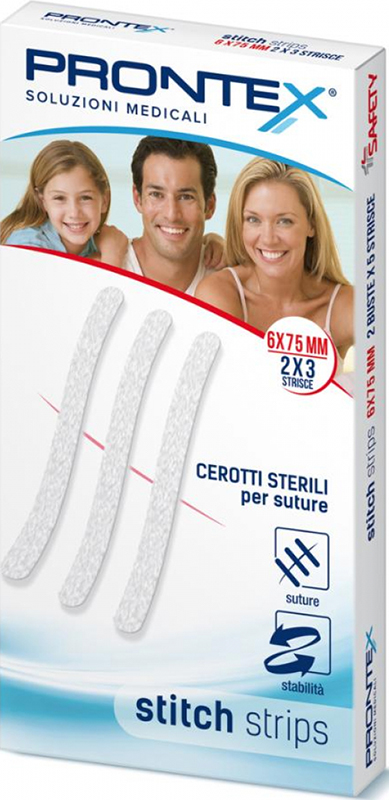 PRONTEX STITCH STRIPS 6X75 10 PEZZI - Farmafamily.it