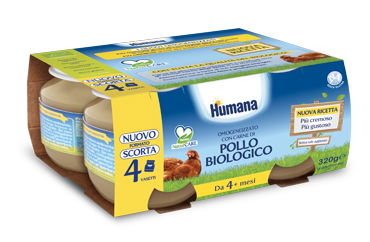 HUMANA OMOGENEIZZATO DI POLLO BIOLOGICO 4 X 80 G - Farmafamily.it