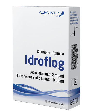 SOLUZIONE OFTALMICA IDROFLOG A BASE DI IALURONATO DI SODIO E IDROCORTISONE SODIO FOSFATO 15 FLACONCINI DA 0,5 ML - Farmafamily.it