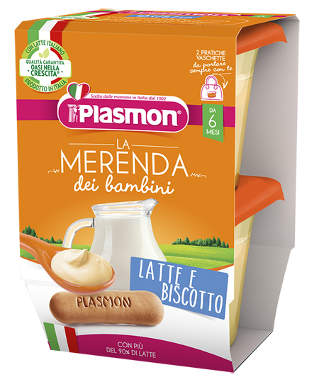 PLASMON LA MERENDA DEI BAMBINI MERENDE LATTE BISCOTTO ASETTICO 2 X 120 G - Farmafamily.it