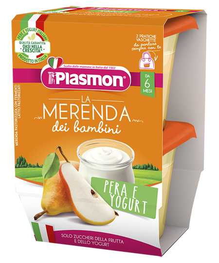 PLASMON LA MERENDA DEI BAMBINI SAPORI DI NATURA PERA YOGURT ASETTICO 2 X 120 G - Farmafamily.it