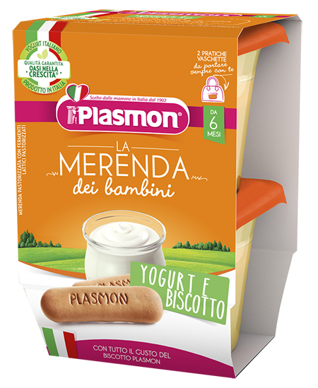 PLASMON LA MERENDA DEI BAMBINI SAPORE DI NATURA YOGURT BISCOTTO ASETTICO 2 X 120 G - Farmafamily.it