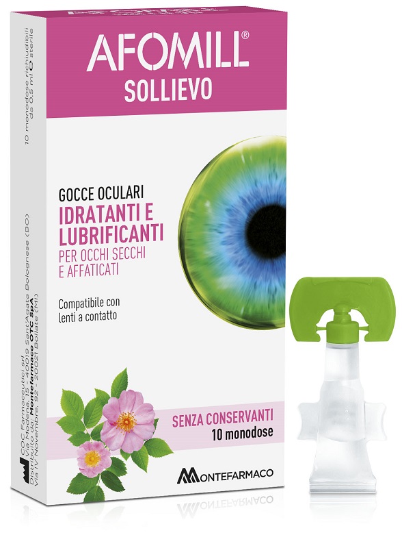 AFOMILL SOLLIEVO GOCCE OCULARI OCCHI 10 FIALE DA 0,5 ML - Farmafamily.it