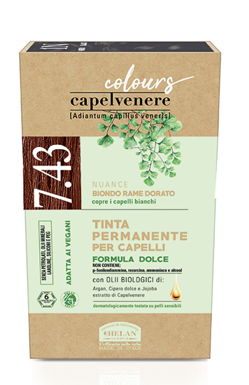 CAPELVENERE COLOURS TINTA CAPELLI 7,43N BIONDO RAME DORATO - Farmafamily.it