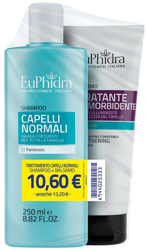 EUPHIDRA SHAMPOO CAPELLI NORMALI 250 ML + BALSAMO IDRATANTE 200 ML - Farmafamily.it