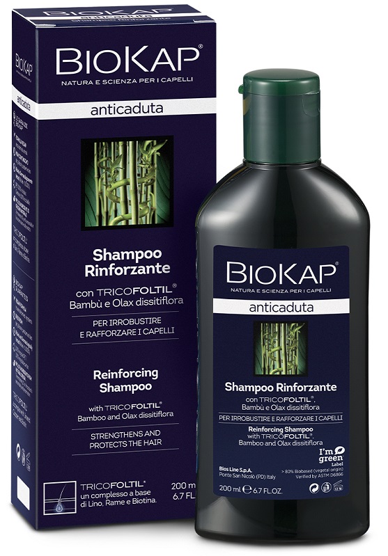 BIOKAP SHAMPOO RINFORZANTE ANTICADUTA CON TRICOFOLTIL NUOVA FORMULA 200 ML - Farmafamily.it