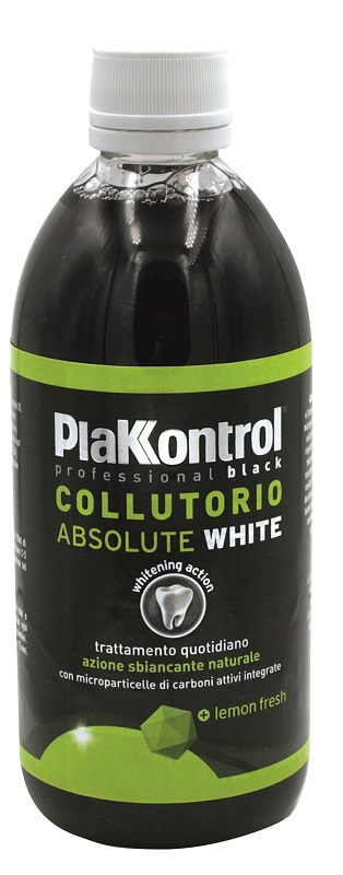 PLAKKONTROL ABSOLUTE WHITE COLLUTORIO BLACK 500 ML - Farmafamily.it