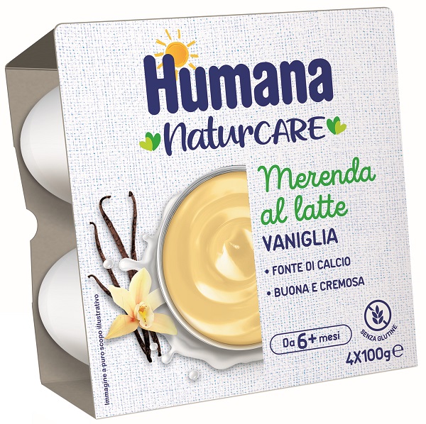 HUMANA MERENDA VANIGLIA 4 VASETTI DA 100 G - Farmafamily.it