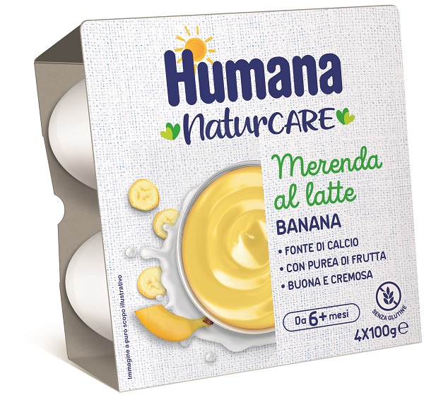 HUMANA MERENDA LATTE BANANA 4 PEZZI DA 100 G - Farmafamily.it