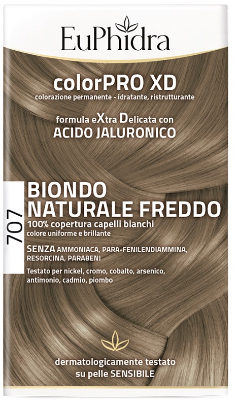 EUPHIDRA COLORPRO XD 707 BIONDO NATURALE F COLORE + ATTIVANTE + BALSAMO + CUFFIA + GUANTI - Farmafamily.it