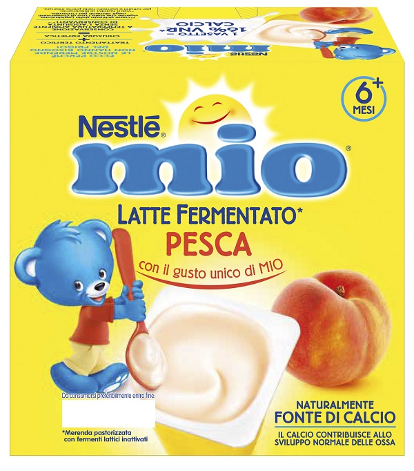 MIO MERENDA LATTE FERMENTATO PESCA 4X100 G - Farmafamily.it