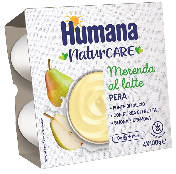 HUMANA MERENDA AL LATTE PERA 4 PEZZI DA 100 G - Farmafamily.it