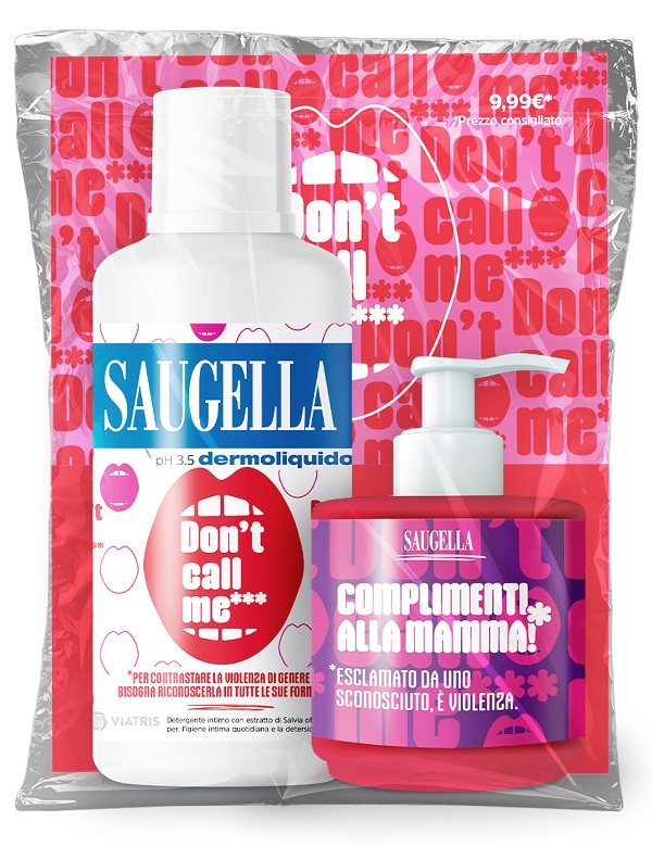 SAUGELLA BUNDLE DERMOLIQUIDO DON'T CALL ME 1 SAUGELLA DERMOLIQUIDO 500 ML CON ETICHETTA EDIZIONE LIMITATA + 1 MINISIZE SAMPLE CON PUMP 150 ML - Farmafamily.it