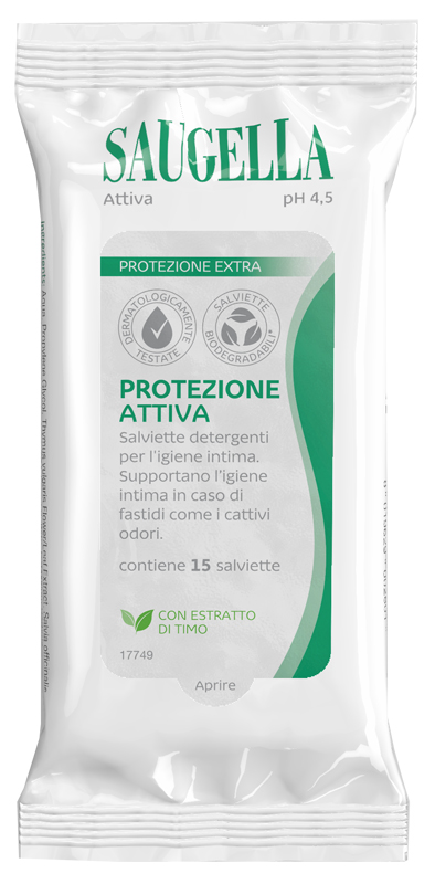 SAUGELLA ATTIVA SALVIETTINE 15 PEZZI - Farmafamily.it