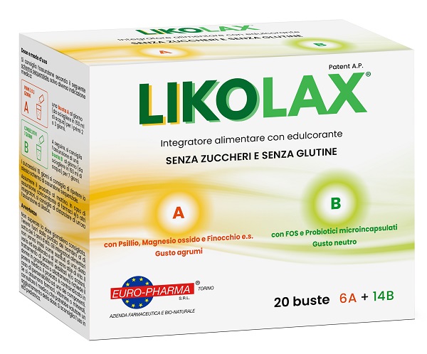 LIKOLAX 6 BUSTINE A 5 G GUSTO AGRUMI + 14 BUSTINE B 3 G GUSTO NEUTRO SENZA GLUTINE - Farmafamily.it