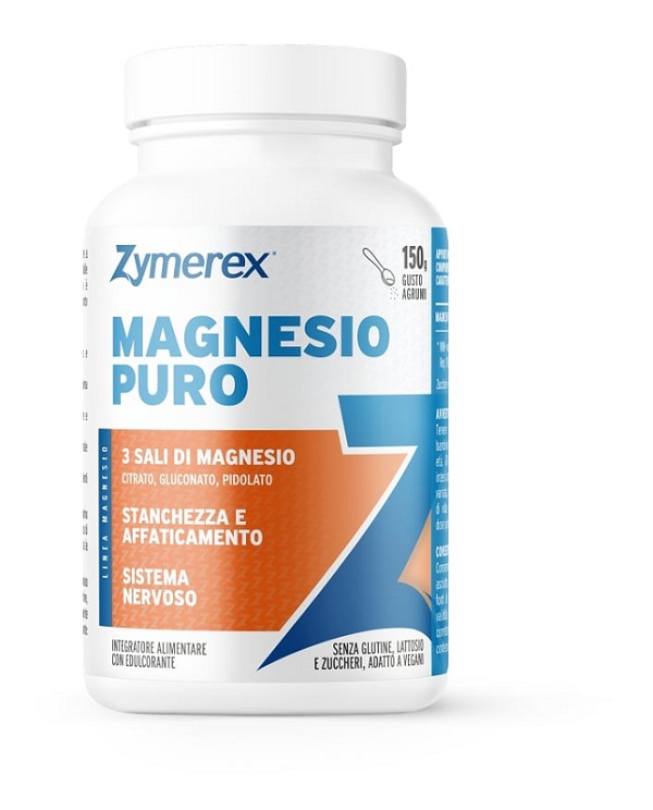 ZYMEREX MAGNESIO PURO 150 G GUSTO AGRUMI CON EDULCORANTE SENZA ZUCCHERI SENZA GLUTINE SENZA LATTOSIO - Farmafamily.it