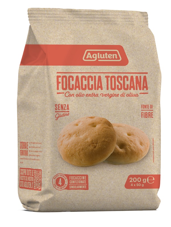 AGLUTEN FOCACCIA TOSCANA 4 PEZZI DA 50 G NATURALMENTE PRIVO DI LATTOSIO - Farmafamily.it