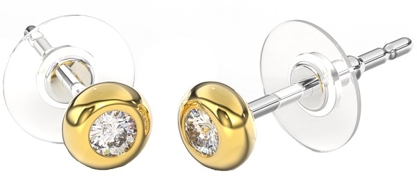 BJT396 ORECCHINO QUEEN RANIA 4MM GOLD PLATED - Farmafamily.it