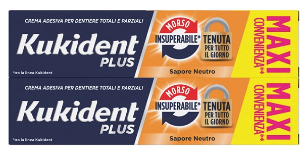 KUKIDENT BIPACCO MORSO INSUPERABILE CREMA ADESIVA DENTIERE 57 G X 2 - Farmafamily.it