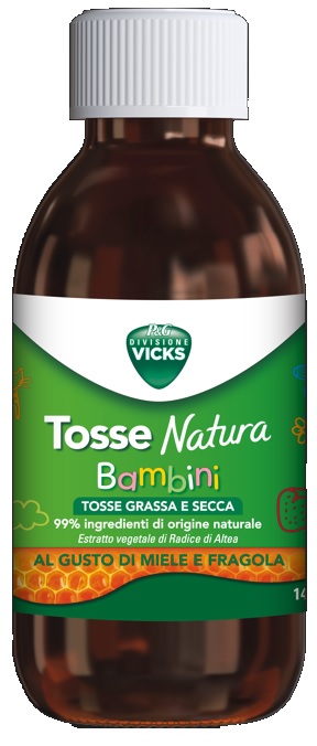 VICKS TOSSE NATURA BAMBINI TOSSE GRASSA E SECCA GUSTO MIELE E FRAGOLA 140 ML - Farmafamily.it