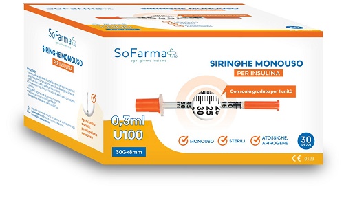 SIRINGA PER INSULINA 0,3 ML 30 PEZZI SOFARMAPIU' - Farmafamily.it
