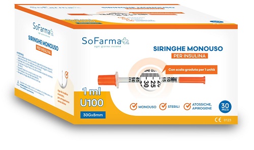 SIRINGA PER INSULINA 1 ML 30 PEZZI SOFARMAPIU' - Farmafamily.it