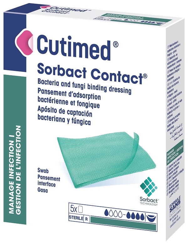 MEDICAZIONE IDROFOBICA CUTIMED SORBACT CONTACT 7X9 CM 5 PEZZI - Farmafamily.it