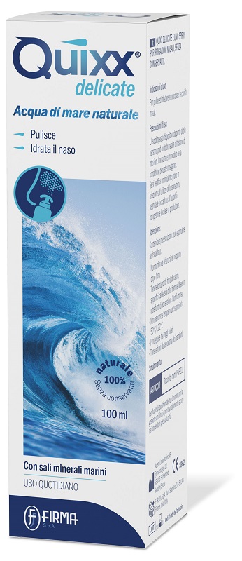 SOLUZIONE SPRAY PER IRRIGAZIONI NASALI QUIXX DELICATE ACQUA MARINA ISOTONICA 100 ML - Farmafamily.it