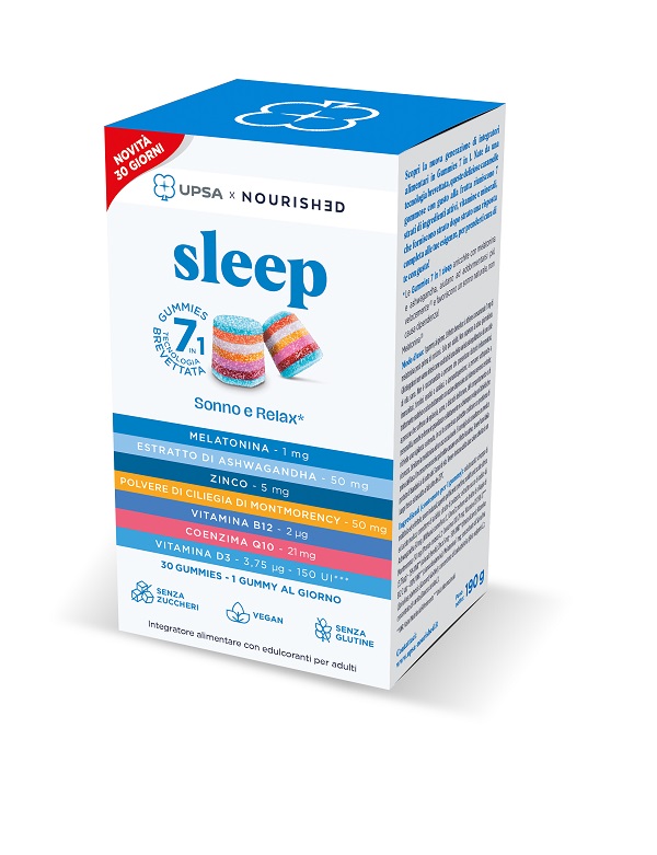 UPSA X NOURISHED SLEEP 30 GIORNI NUOVA FORMULAZIONE 30 GUMMIES - Farmafamily.it
